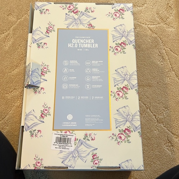 Stanley x LoveShackFancy 40 oz Quencher PACKAGING only Rosa Beaux Blue - Picture 4 of 5